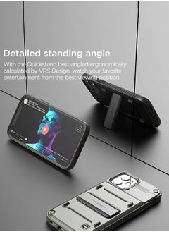 VRS Design Quick Stand for iPhone 12 / 12 PRO Case Cover with Kickstand - Green  - Image 4