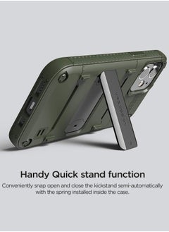 VRS Design Quick Stand for iPhone 12 / 12 PRO Case Cover with Kickstand - Green  - Image 2