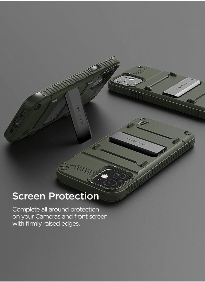 VRS Design Quick Stand for iPhone 12 / 12 PRO Case Cover with Kickstand - Green  - Image 5