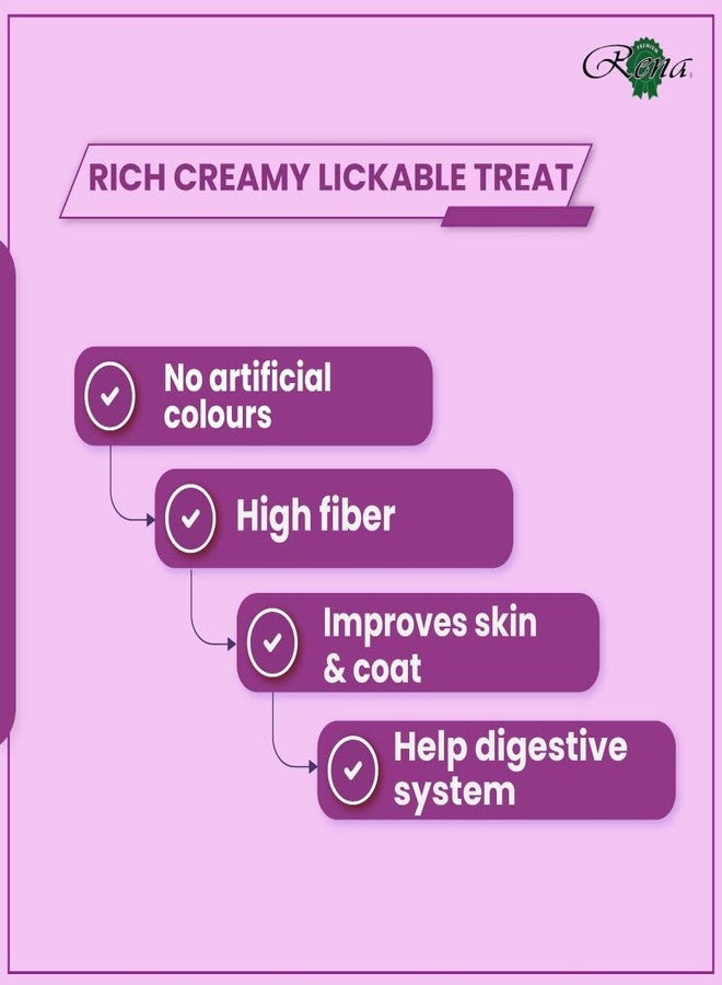Rena Kitty Licks Cat Treats for Kittens | Creamy Lickable Chicken Liver Snack | Rich in Fiber, Omega 6 & Zinc | No Artificial Colours - Each 60g (Pack of 3) - Image 5