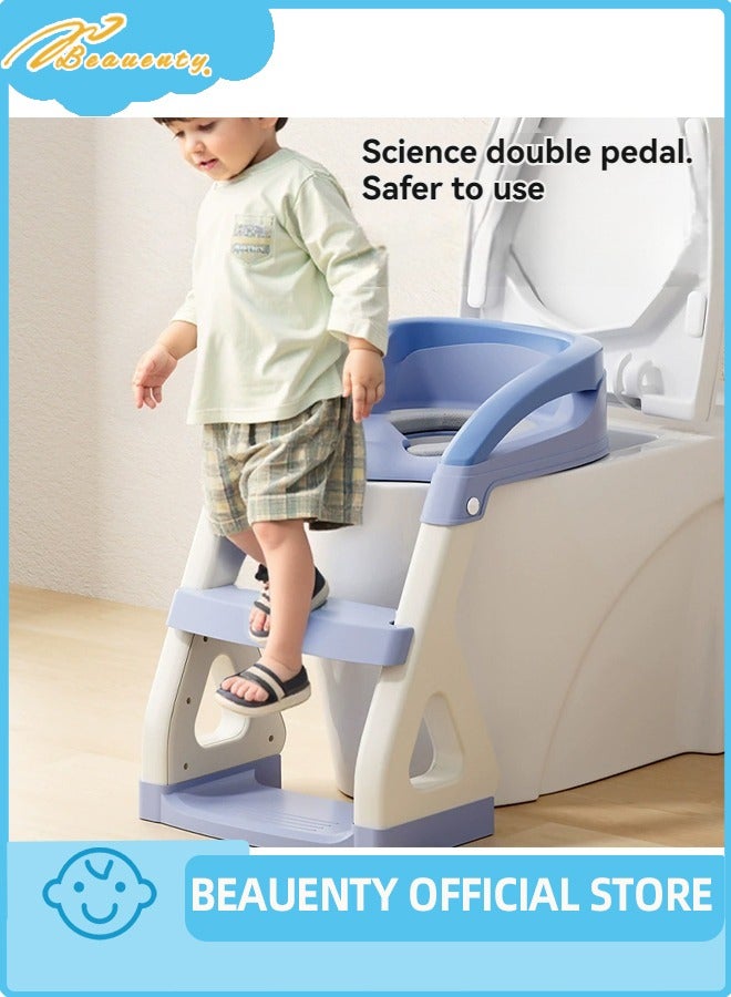 Beauenty Foldable Toilet Training Seat With Adjustable Step Stool Ladder - Image 1