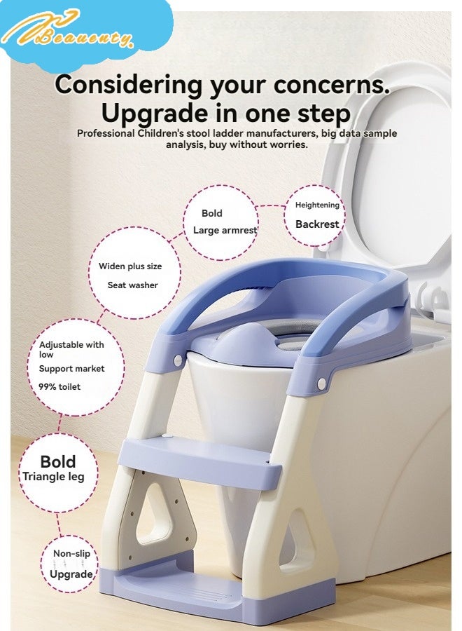 Beauenty Foldable Toilet Training Seat With Adjustable Step Stool Ladder - Image 4