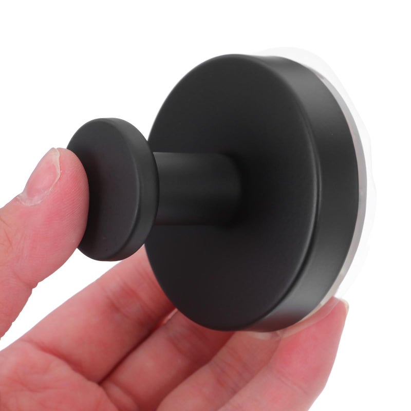 4Pcs Black Stainless Steel Suction Cup Wall Hooks Heavy Duty No Drill Bathroom Kitchen - Image 5