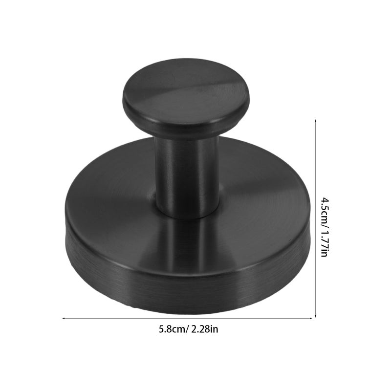 4Pcs Black Stainless Steel Suction Cup Wall Hooks Heavy Duty No Drill Bathroom Kitchen - Image 3