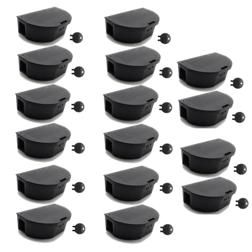 Ven-Trap Mouse Bait Stations 16 -Pack – Tamper-Resistant Locking Rodent Bait Boxes with Keys – Heavy-Duty Weatherproof Reusable Stations for Indoor & Outdoor Pest Control - Image 1