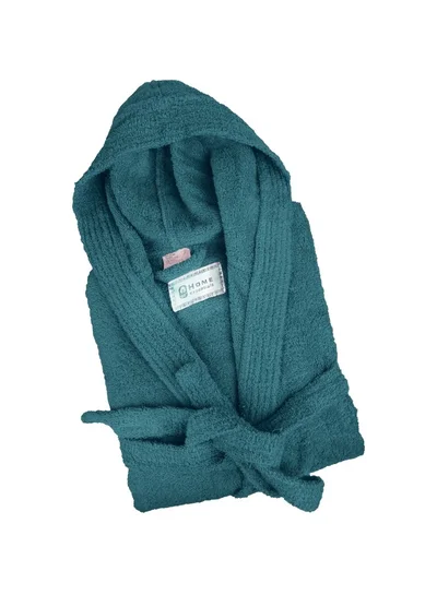 Bliss Casa Unisex Hooded Bathrobe - 100% Cotton, Super Soft, Highly Absorbent Bathrobes For Women & Men- Perfect for Everyday Use Dark Blue Adult Size