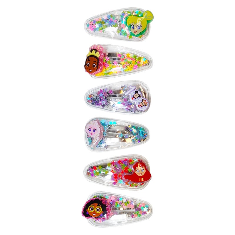 LUV HER Disney 100 Hair Accessories For Girls, 6pc Cute Hair Clips with Favorite Disney Figures Character Charms, Magical Confetti Hair Clips for Kids, Ages 3+ - Image 2