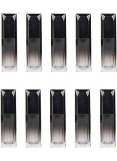 CTKcom CTKcom 5ML Lip Gloss Tubes: 10pc Gradient Black Lipstick Plastic Square Lip Gloss Tube with Brush - DIY Lipstick Storage for Women Girls 
