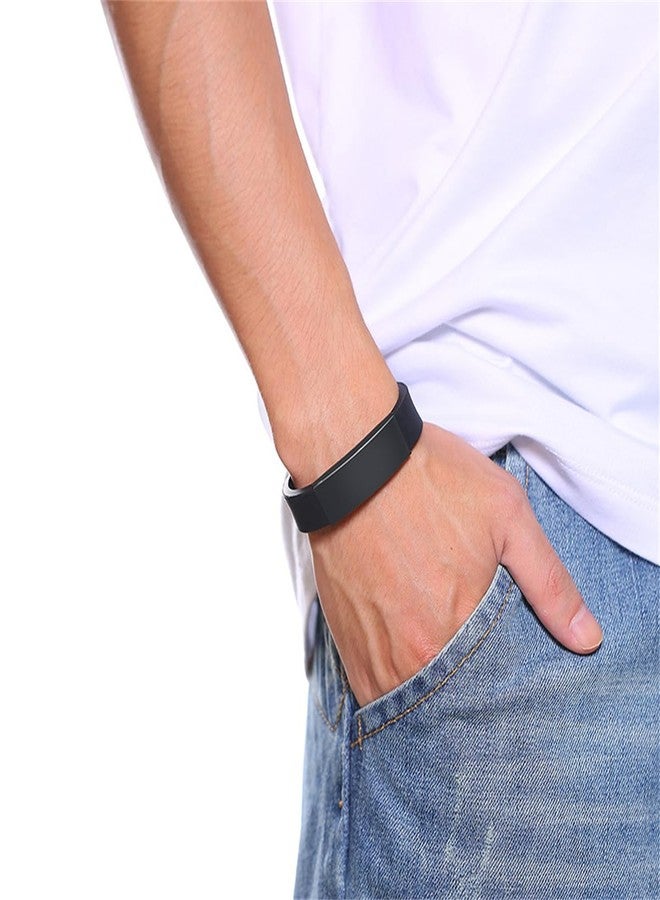 XHMAOYI Bible Verse Isaiah 6:8 Bracelets - 2Pcs Inspirational Isaiah 6 8 Cuff Bracelet with Cross Symbol Christian Jewelry Silicone Wristband with Bible Quote For Men Women (Black+Blue) - Image 5