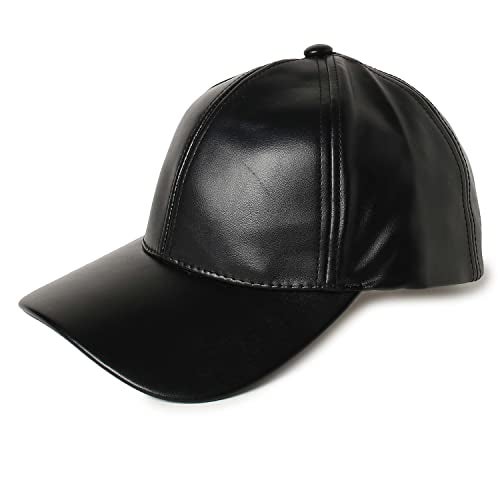French Accent Men Black Solid Vegan Leather Baseball Cap For Outdoor Everyday Wear | Uv Protection | Lightweight | Quick-Drying | Fashion Casual Headwear Accessories For Men And Boys, Free Size - Image 5