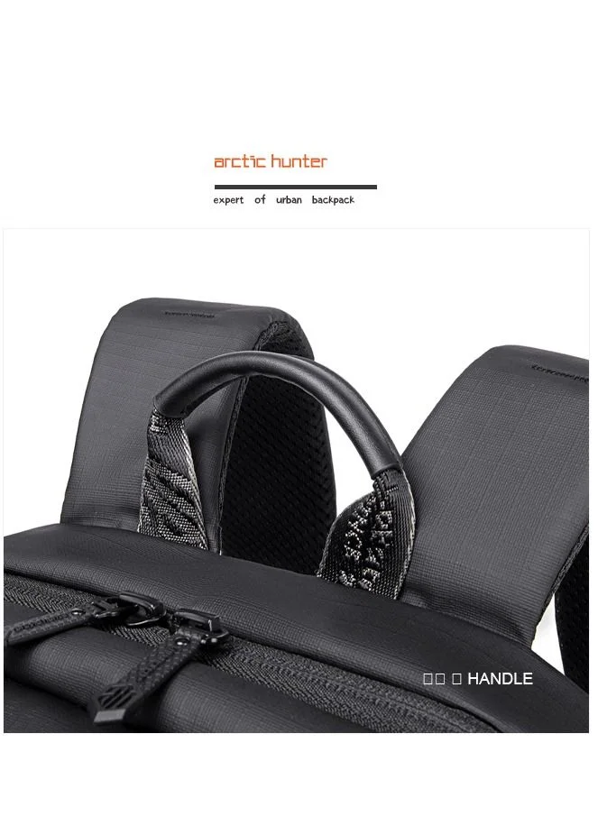 ARCTIC HUNTER Laptop Backpack for Unisex upto 12L fit 15.6 Inch Laptop Travel Backpack with 10.9 Inch Ipad EVA Compartment Polyester Expandable Backpack 2 Pocket Water Resistant Backpack B00529 Black