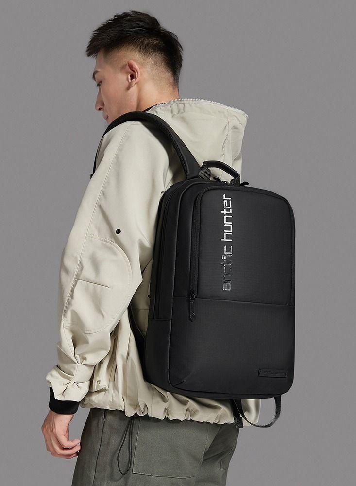 ARCTIC HUNTER water repellent laptop backpack 15.6 inch polyester travel shoulder bag for men and women, b00529, black - Image 2