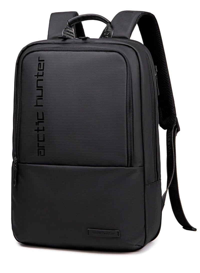 ARCTIC HUNTER water repellent laptop backpack 15.6 inch polyester travel shoulder bag for men and women, b00529, black - Image 1