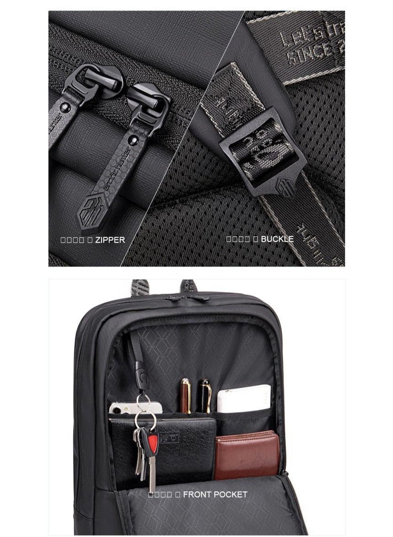 ARCTIC HUNTER water repellent laptop backpack 15.6 inch polyester travel shoulder bag for men and women, b00529, black - Image 5