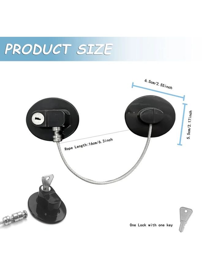 Black Refrigerator Cabinet Locks 1pc Safety Latches For Appliances Drawers Toilet Seat - Image 1