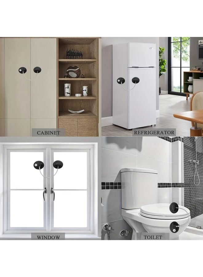 Black Refrigerator Cabinet Locks 1pc Safety Latches For Appliances Drawers Toilet Seat - Image 4