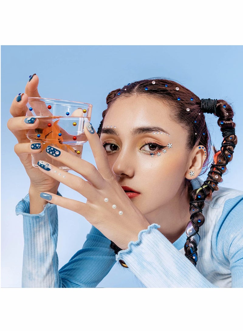 Colorful Bindi Dots & Face Gems - 4 Sheets of Stick-On Crystals for Eye & Forehead, Perfect for Makeup, Parties & Festivals, Nail Art Decoration - Image 5