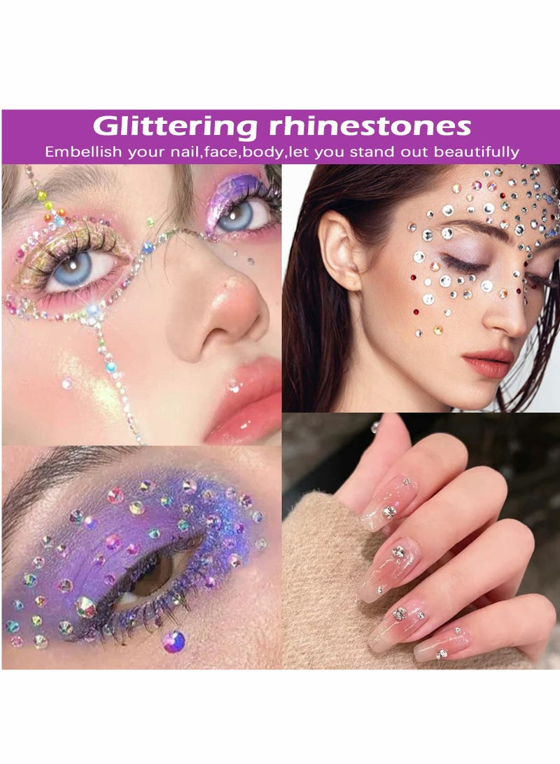 Colorful Bindi Dots & Face Gems - 4 Sheets of Stick-On Crystals for Eye & Forehead, Perfect for Makeup, Parties & Festivals, Nail Art Decoration - Image 2