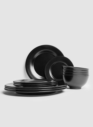 Premium Melamine Dinner Set 12 Piece Service for 4 People Matte Black Dishwasher Safe | Melamine Plates Set | Healthy Melamine Dinner Set (12 Pieces) - pzsku/Z2962DA0AEBE372F03F3EZ/45/_/1711273177/275aef74-1d37-4138-9092-7a6f550623bb