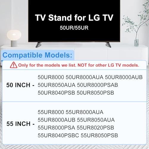 Maozhren 50 55 في حامل تلفزيون لأرجل تلفزيون LG لنماذج 50UR55UR 55UR8000 55UR8000AUA 55UR8050AUA 55UR8020PSB 55UR8040PSBC 50UR8000 50UR8050AUA 50UR8040PSB MAM643660 أرجل بديلة لتلفزيون LG مع براغي - Image 3