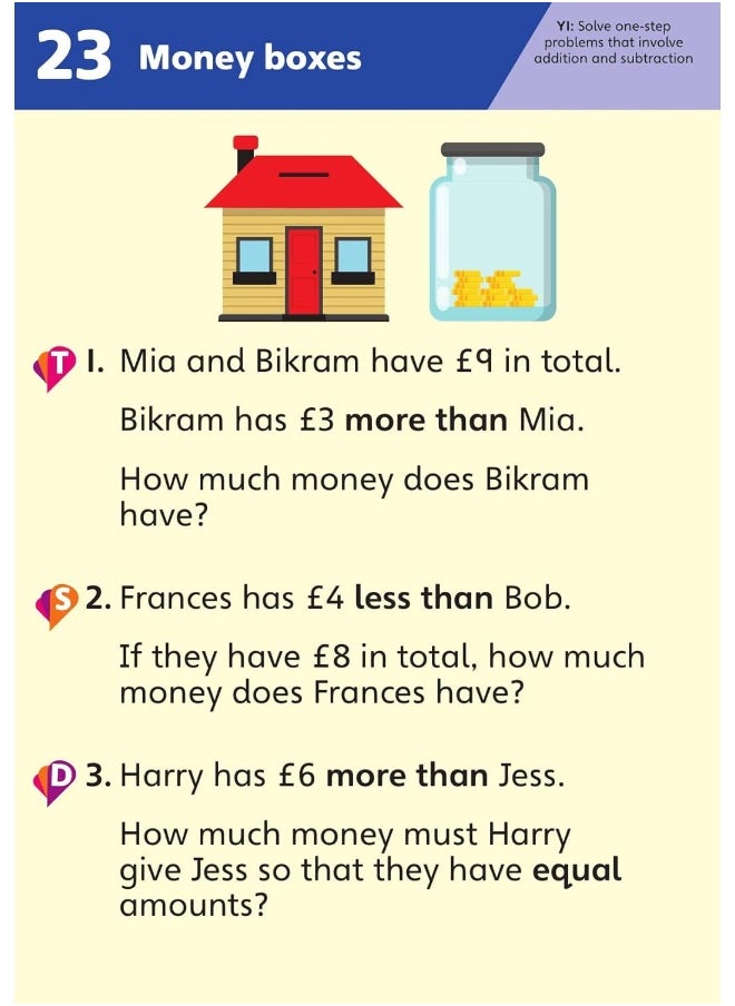 null - Pinpoint Maths Year 1 Problem Solving and Reasoning Challenge Cards: Y1 Problem Solving and Reasoning Pk - Image 1