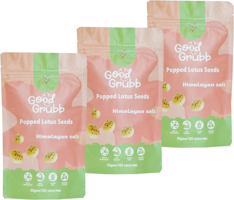 Good Grubb Popped Lotus Seeds with Himalayan Salt - 3 Pack - Image 1