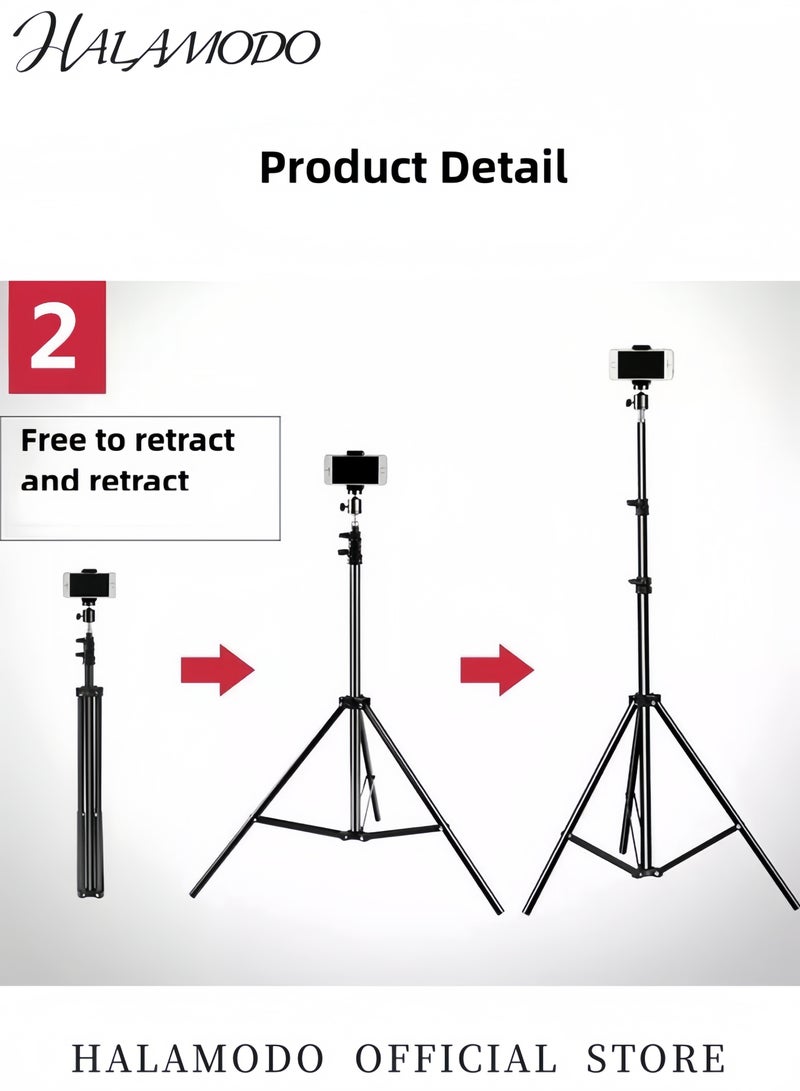 هالامودو حامل إضاءة للتصوير الفوتوغرافي حامل ثلاثي القوائم محمول للصور والفيديو وحامل ثلاثي القوائم قابل للتعديل وحامل إضاءة قابل للسحب للفلاش السريع وصندوق الضوء والكاميرا والإضاءة الفوتوغرافية - Image 4