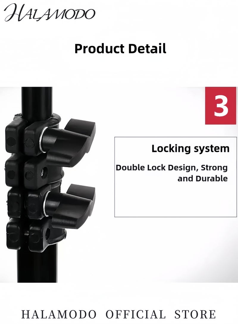 هالامودو حامل إضاءة للتصوير الفوتوغرافي حامل ثلاثي القوائم محمول للصور والفيديو وحامل ثلاثي القوائم قابل للتعديل وحامل إضاءة قابل للسحب للفلاش السريع وصندوق الضوء والكاميرا والإضاءة الفوتوغرافية - Image 5