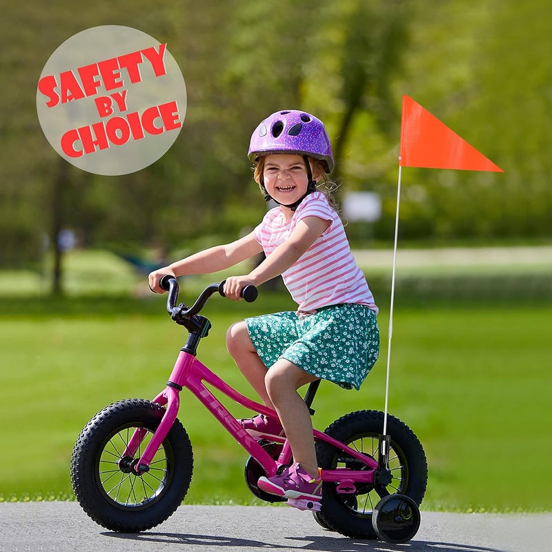 Anley 6Ft Bike Safety Flag with Fiberglass Pole & Mounting Bracket - Adjustable Length, High Visibility & Tear Resistant - Double Sided Bicycle Trailer Safety Flags for Kids & Adults (Orange) - Image 2
