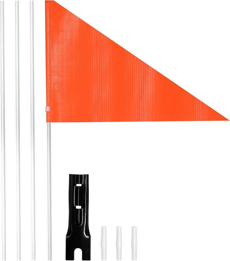 Anley 6Ft Bike Safety Flag with Fiberglass Pole & Mounting Bracket - Adjustable Length, High Visibility & Tear Resistant - Double Sided Bicycle Trailer Safety Flags for Kids & Adults (Orange) - Image 1