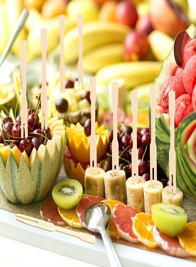 PURCHASE ZONE® 100 PCS Bamboo Cocktail Forks – Disposable Mini Wooden Fruit Picks, Eco-Friendly Appetizer Skewers for Parties, Desserts & Snacks 8.8 CM (Pack of 100) - Image 3
