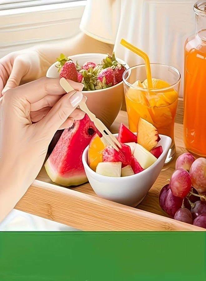 PURCHASE ZONE® 100 PCS Bamboo Cocktail Forks – Disposable Mini Wooden Fruit Picks, Eco-Friendly Appetizer Skewers for Parties, Desserts & Snacks 8.8 CM (Pack of 100) - Image 4