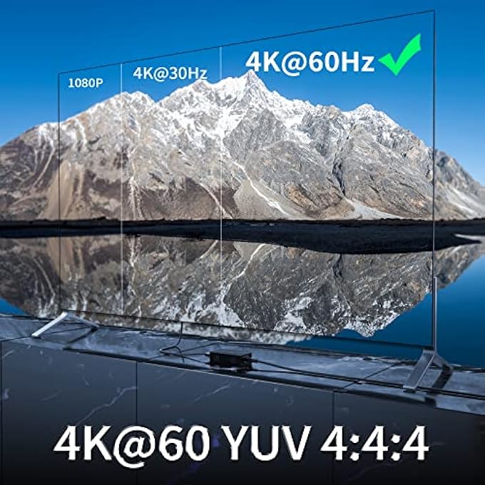 PWAY موسع HDMI 4K@60HZ، موسع HDMI عبر كابل CAT5E/6 حتى 200 قدم/60 متر، 4K HD الفائق يوسع الصوت والفيديو، يدعم مخرج الحلقة، IR، POC/POE، HDCP 2.2/1.4 YUV 44 HDMI2.0 EDID - Image 2