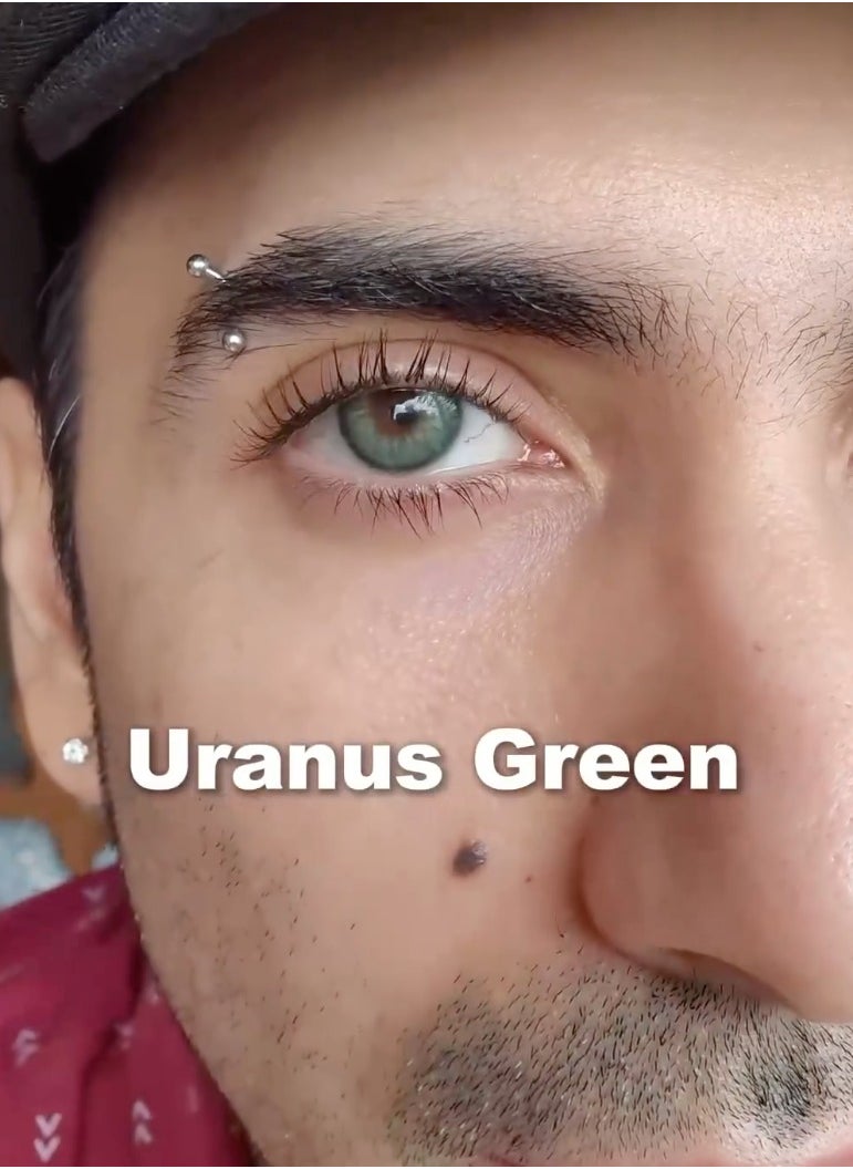 Unibling Uranus Green Yearly Colored Unisex Cosmetic Contact Lenses, Enlargement Collection  - Image 4