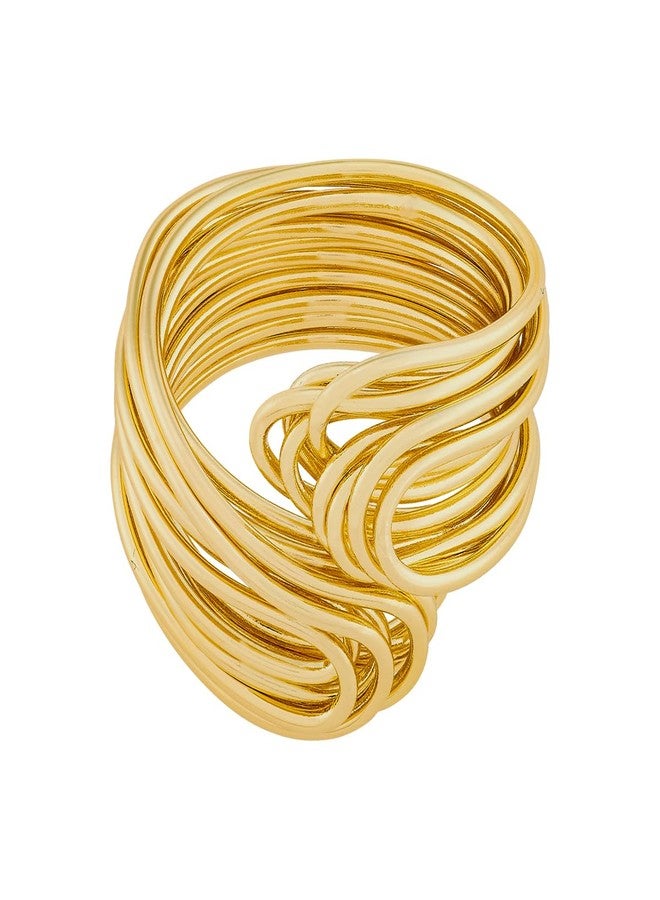 KUSHAL'S Fashion Jewellery Gold Polished Copper Trendy Zircon Finger ring, Best for Casual Wear & Special Occasion - 455178 - Image 4