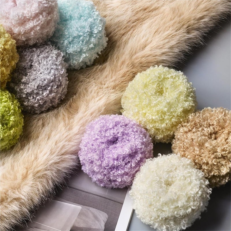 1PCS 50g Soft Imitation Teddy Curly Velvet Yarn Imitation Fur Yarn Knitting Crochet Thread DIY Doll Animal Clothes Scarf Material Yarn for Crocheting(19-1PC) - Image 5