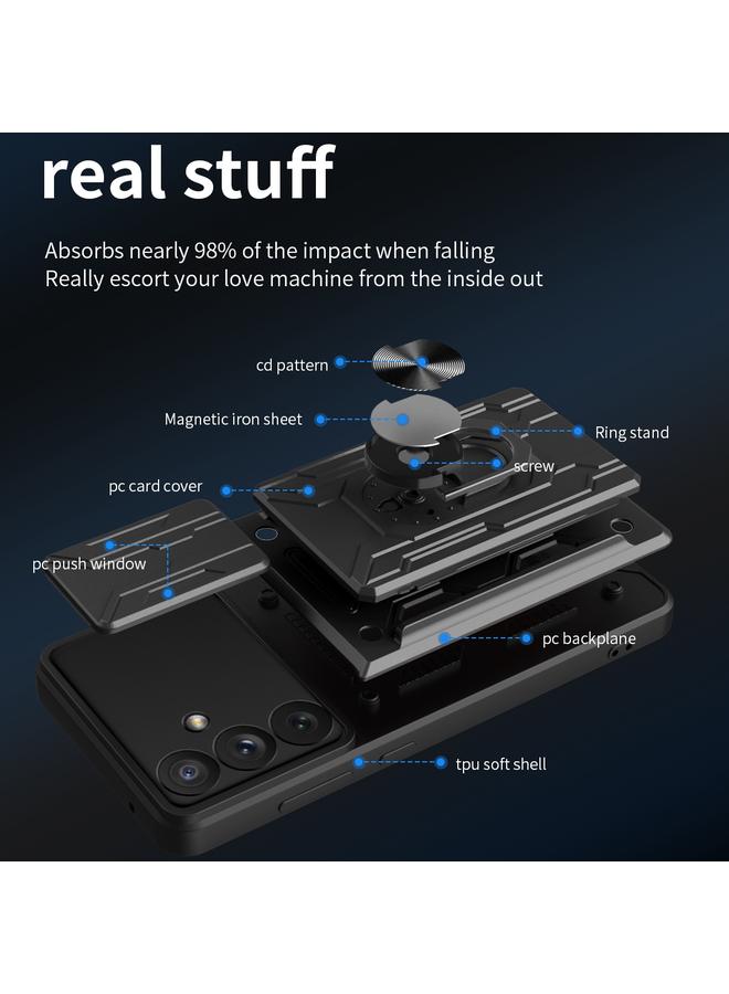 اس-توب جراب لهاتف Samsung Galaxy A34 5G، جراب هاتف منزلق مزود بدرع كاميرا وبطاقة - Image 3