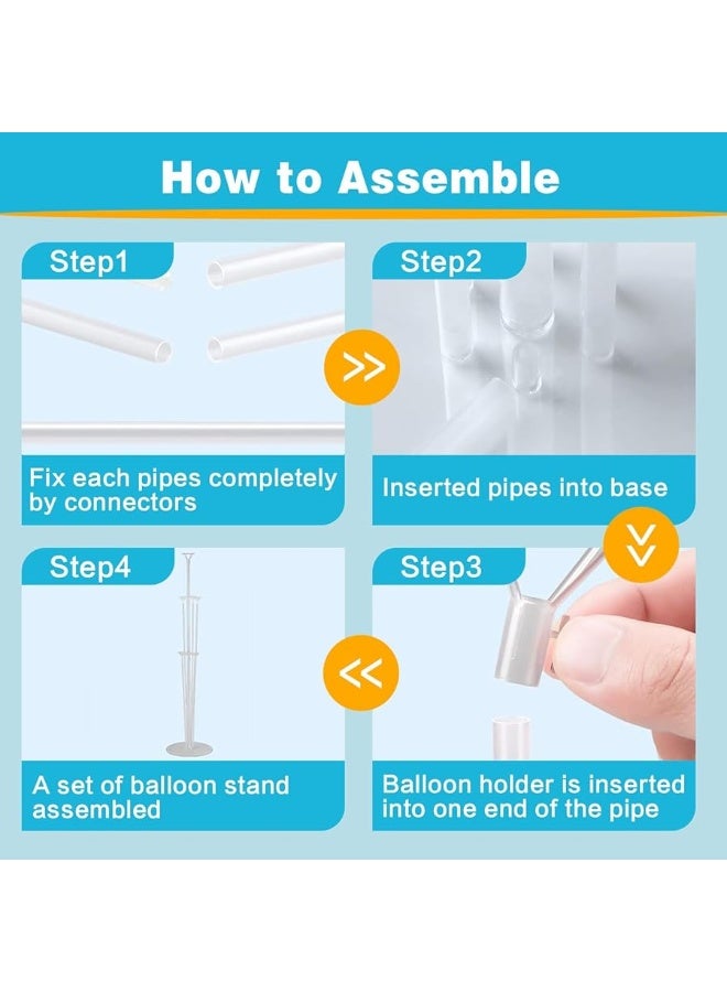 JOYYPOP 4 Sets Balloon Stand Kit For Table, Balloon Sticks with Base Birthday Graduation Party Decorations Wedding - Image 3