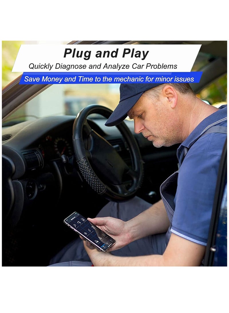 OBD2 Bluetooth 4.0 Car Diagnostic Scanner for iOS  Android - Fast  Reliable Check Engine Light Tool - Image 2