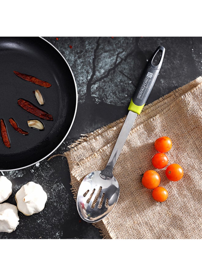 Royalford Slotted Spoon Multi Color Stainless Steel Gripped Abs Handle - Image 3