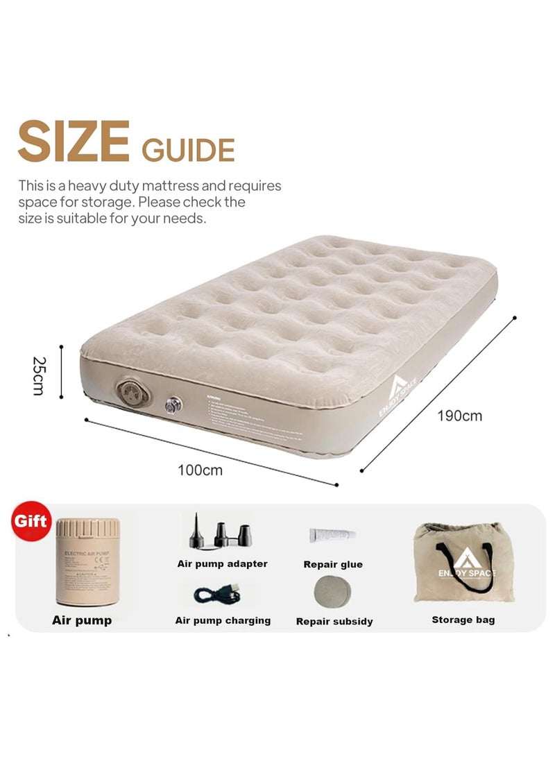 Generic Inflatable Air Mattress,Self-Inflating Sleeping Mats,Twin Air Bed with Built-in Pump, Blow Up Mattress 300lb Capacity, Inflation Airbed for Camping Home Trunk Bed Travel (Double Person/Low) - Image 3