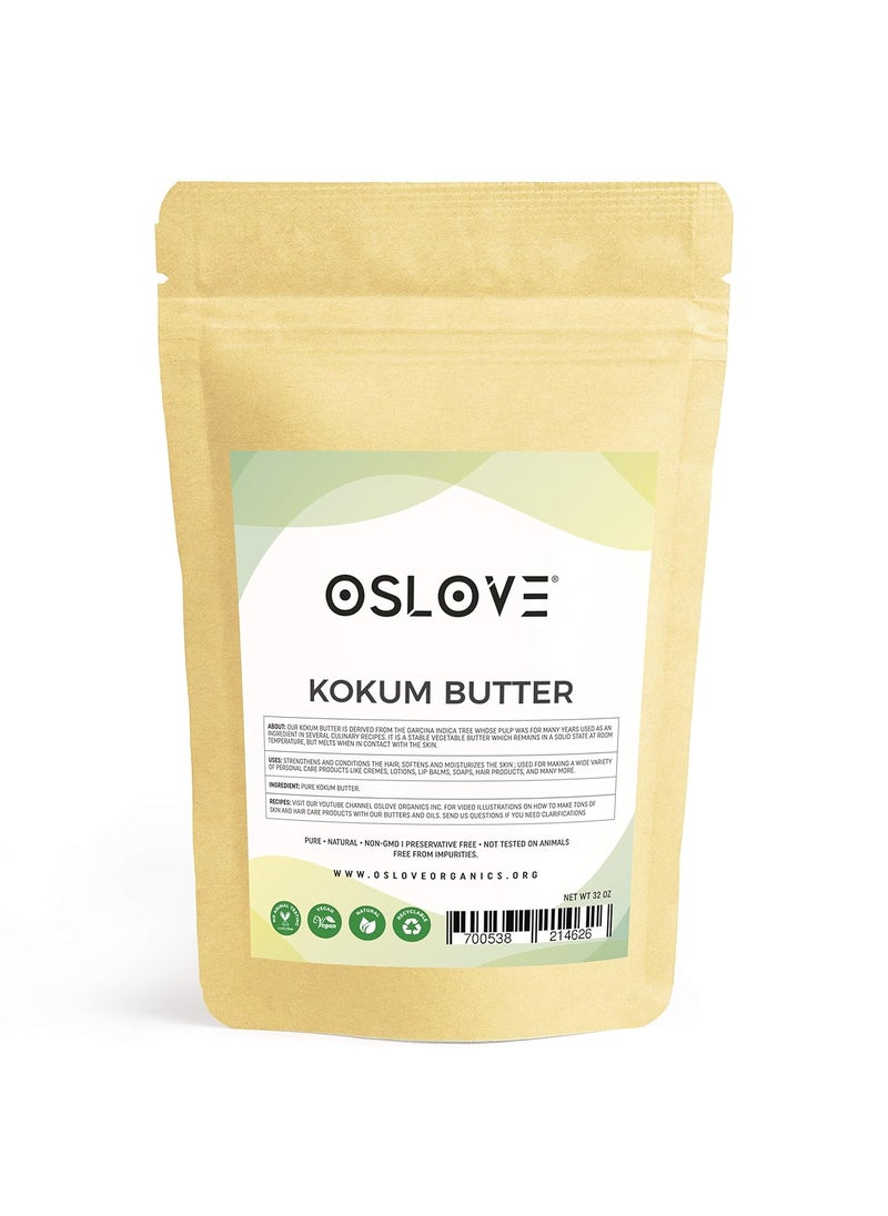 Oslove Organics - Kokum Butter 2 LB Pure Natural Fresh Thickener for Body Butters Sunscreens Soaps Deodorants lip balm  Lotions - Image 1