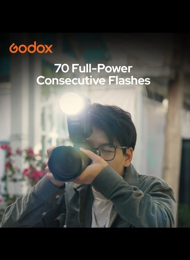 GODOX V100 C GODOX Flash for Canon – Touchscreen Control 100W TTL Camera Flash GODOX V1 for Canon Upgraded 70 Full Power Consecutive Flashes Camera Flash for Canon 5D Mark IV/Canon RP/Canon M50 - Image 2