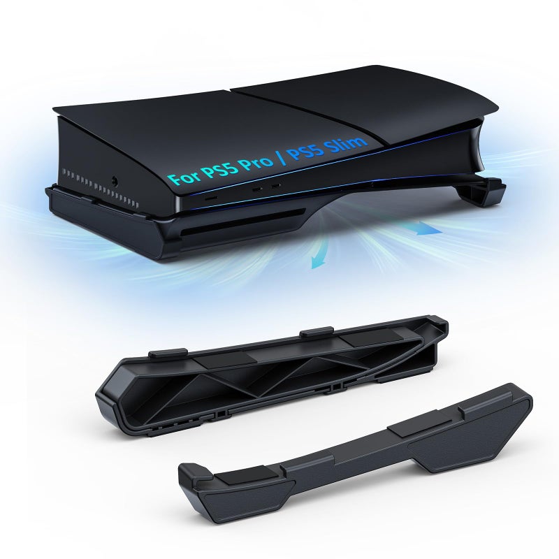 NexiGo Horizontal Stand for New PS5 Slim and Pro Console, [Minimalist Design], Base Stand for PS5 Accessories, Compatible with PlayStation 5 Slim/Pro Disc & Digital Editions, Black - Image 3