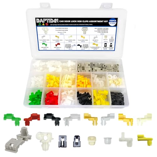 Daptemn 160PCS Door Lock Rod Clips Assortment Kit Door Lock Cylinder Retainer Clips 16 Sizes Door Lock Replacement Parts for GM Ford Honda Mazda Chrysler Door Clips - Image 1
