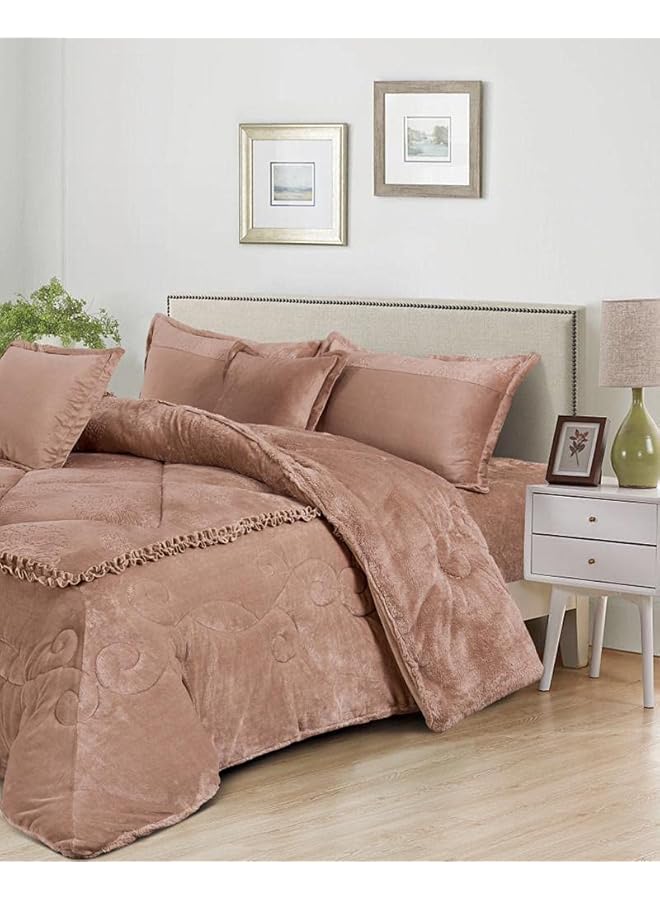 erorex Cozy And Warm Winter Velvet Fur Comforter Set Single Size 160 - Image 3