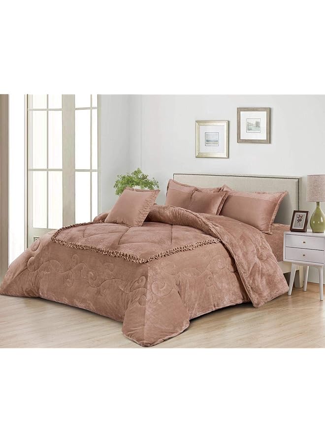 erorex Cozy And Warm Winter Velvet Fur Comforter Set Single Size 160 - Image 1