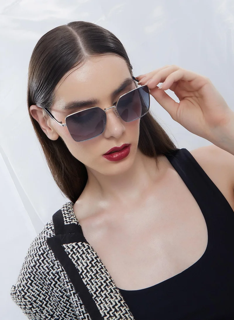 Haute Sauce Polarized Full Rim Rectangle Sunglasses For Women