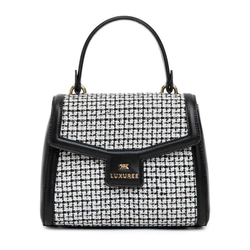 KLEIO Structured Tweed Hand Bag with Top Handle for Women - Image 5