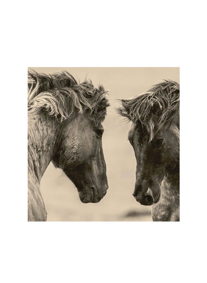 RYN Fighting Horse Mdf Wall Art Multicolour 30x30centimeter - Image 1